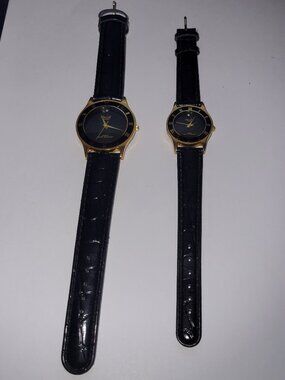 Vintage ACUET His & Hers Watch Set - UNWORN Japan Movt - Gold Tone Pair